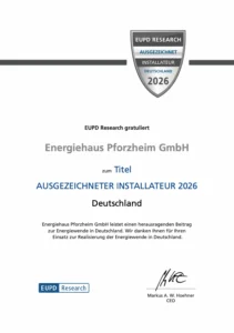 Urkunde Installer EUPD 2026